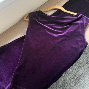Vintage purple Velvet 2 Piece Cocktail Set Size 2